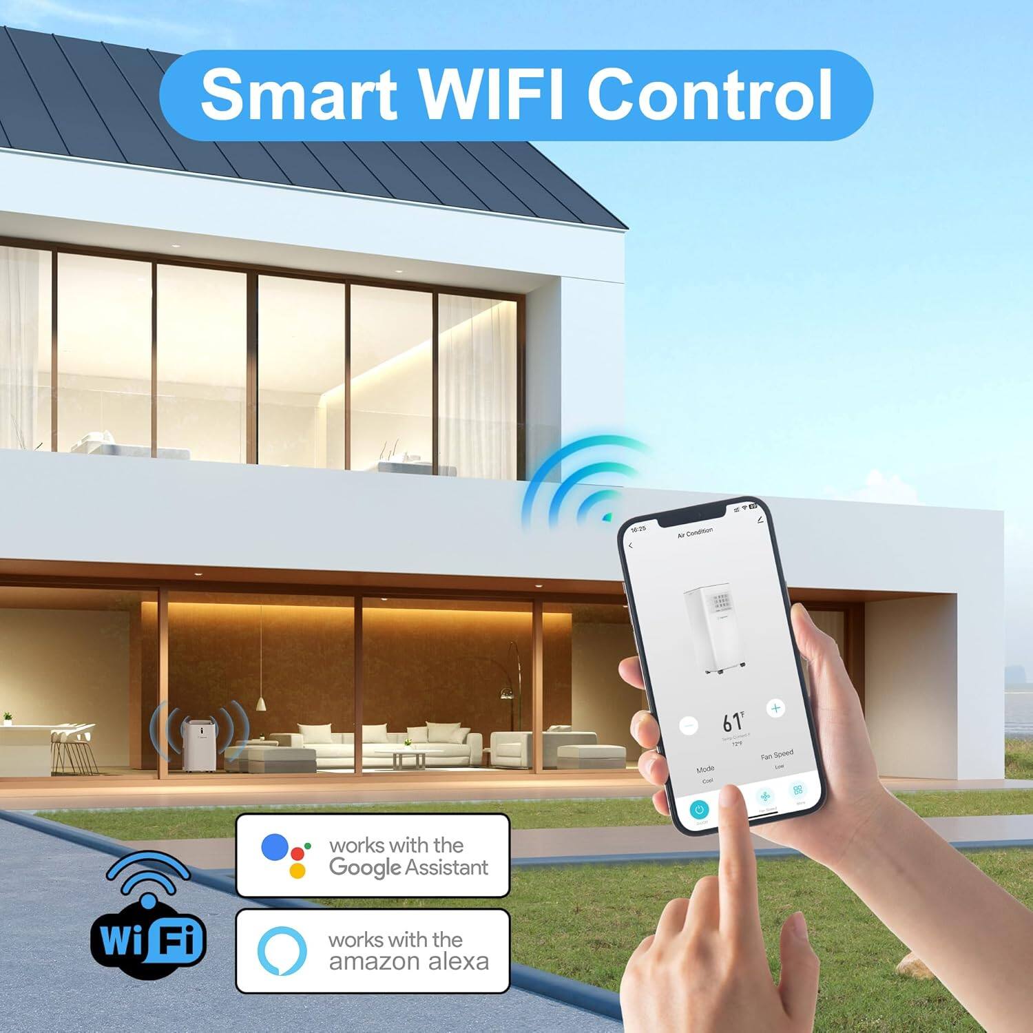 Smart WIFI Control

- Works with the Google Assistant
- Works with the Amazon Alexa