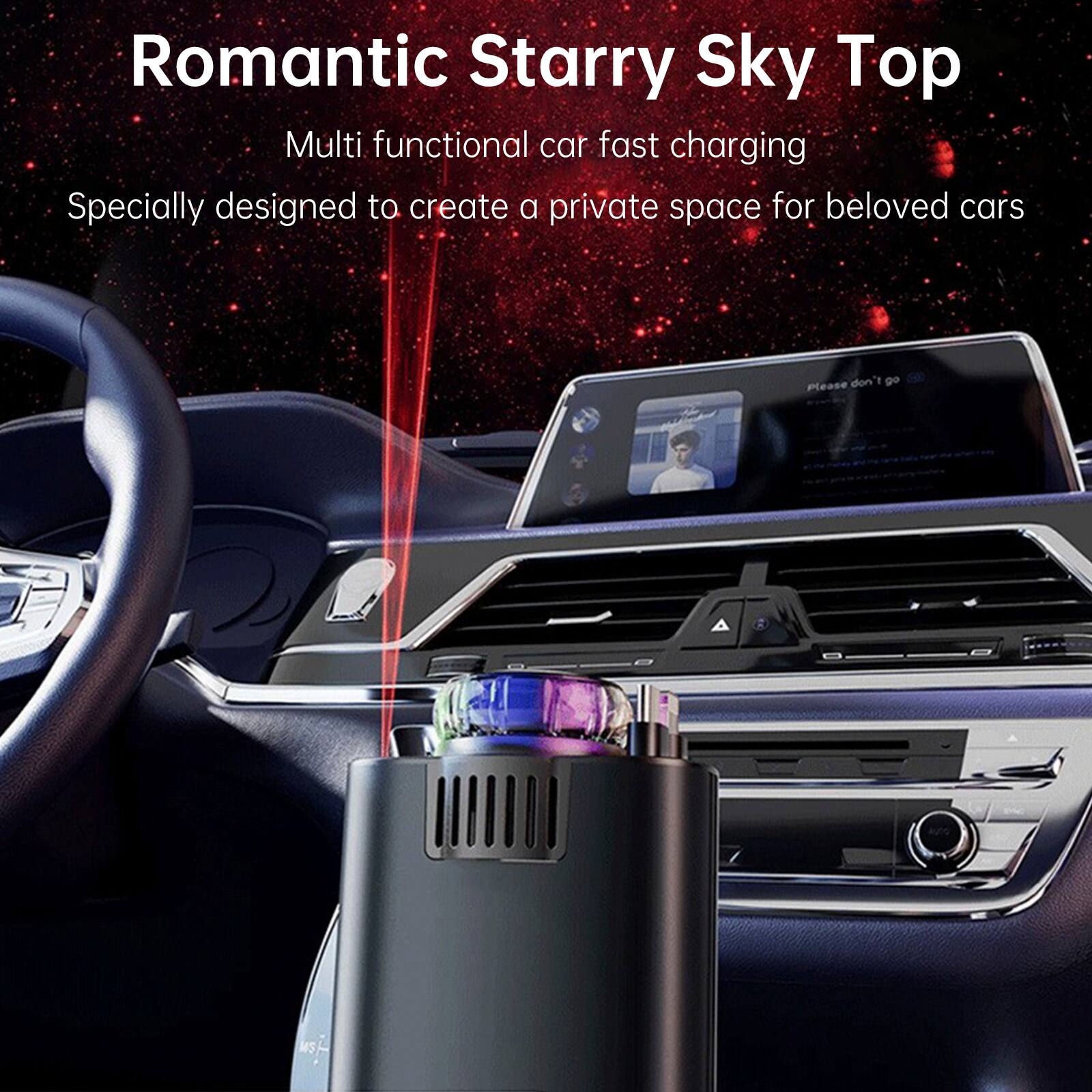 Romantic Starry Sky Top  
Multi functional car fast charging  
Specially designed to create a private space for beloved cars