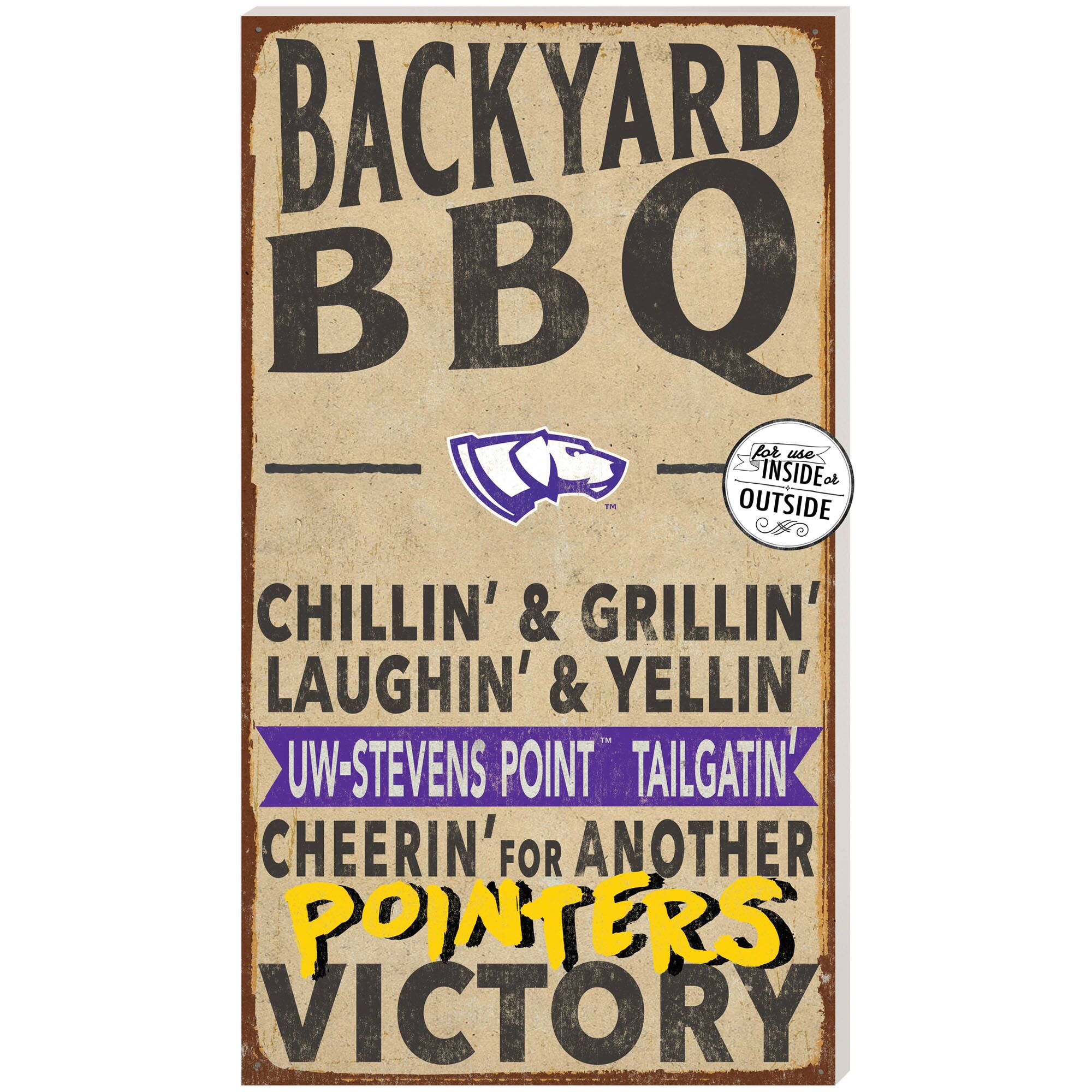 Wisconsin-Stevens Point Pointers 11" x 20" Indoor/Outdoor BBQ Sign