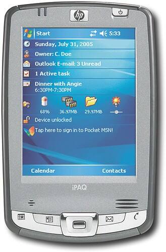 Front Standard. Hewlett-Packard - iPAQ Pocket PC with TFT Color Display.