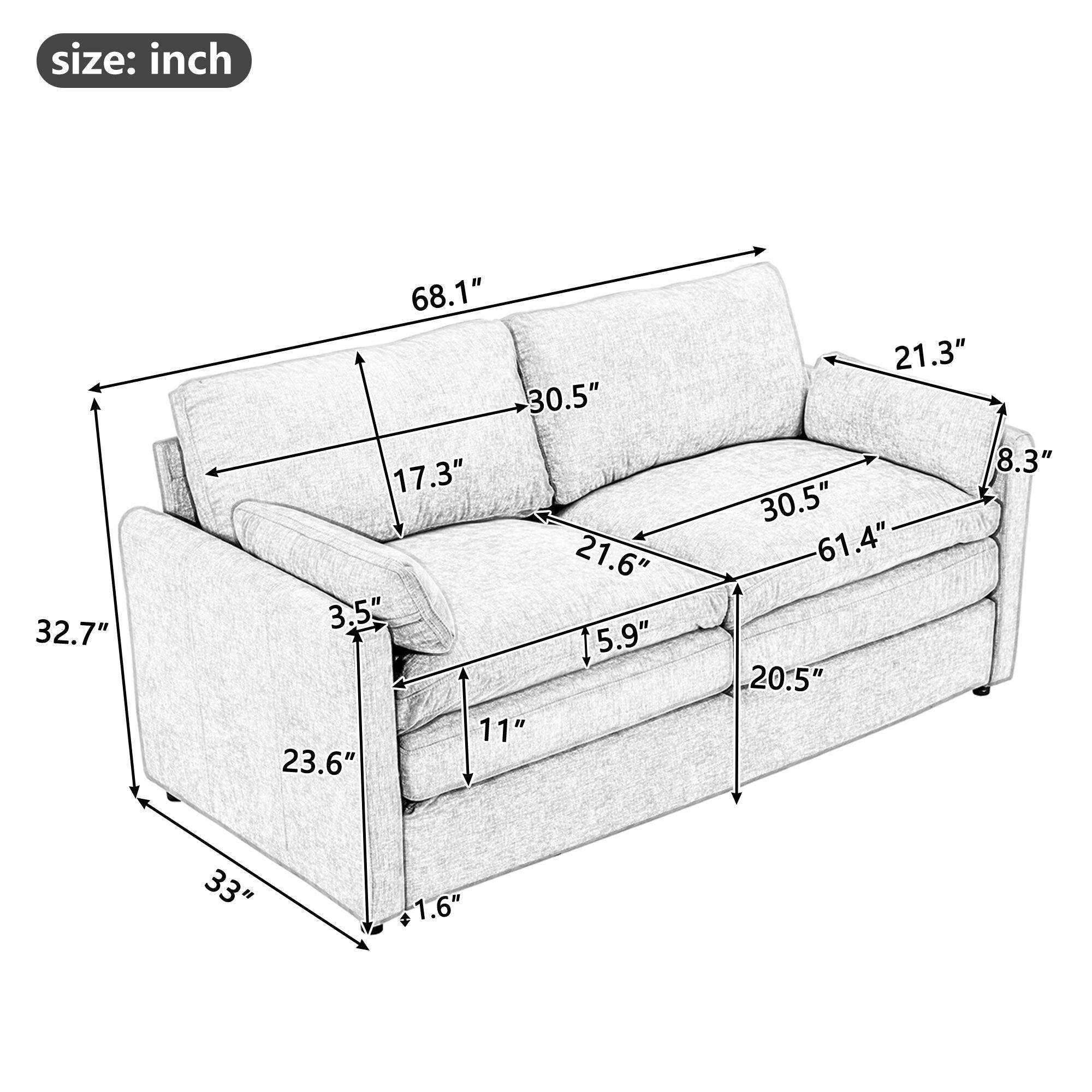 size: inch  
32.7"  
68.1"  
30.5"  
17.3"  
21.6"  
3.5"  
5.9"  
11"  
23.6"  
21.3"  
8.3"  
30.5"  
61.4"  
20.5"  
33"  
1.6"