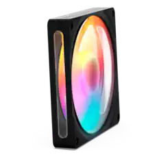 Front. NZXT - NZXT - F140 RGB Fan - 140mm PWM RGB Computer Case Fan with 8-LED Lighting - Black.