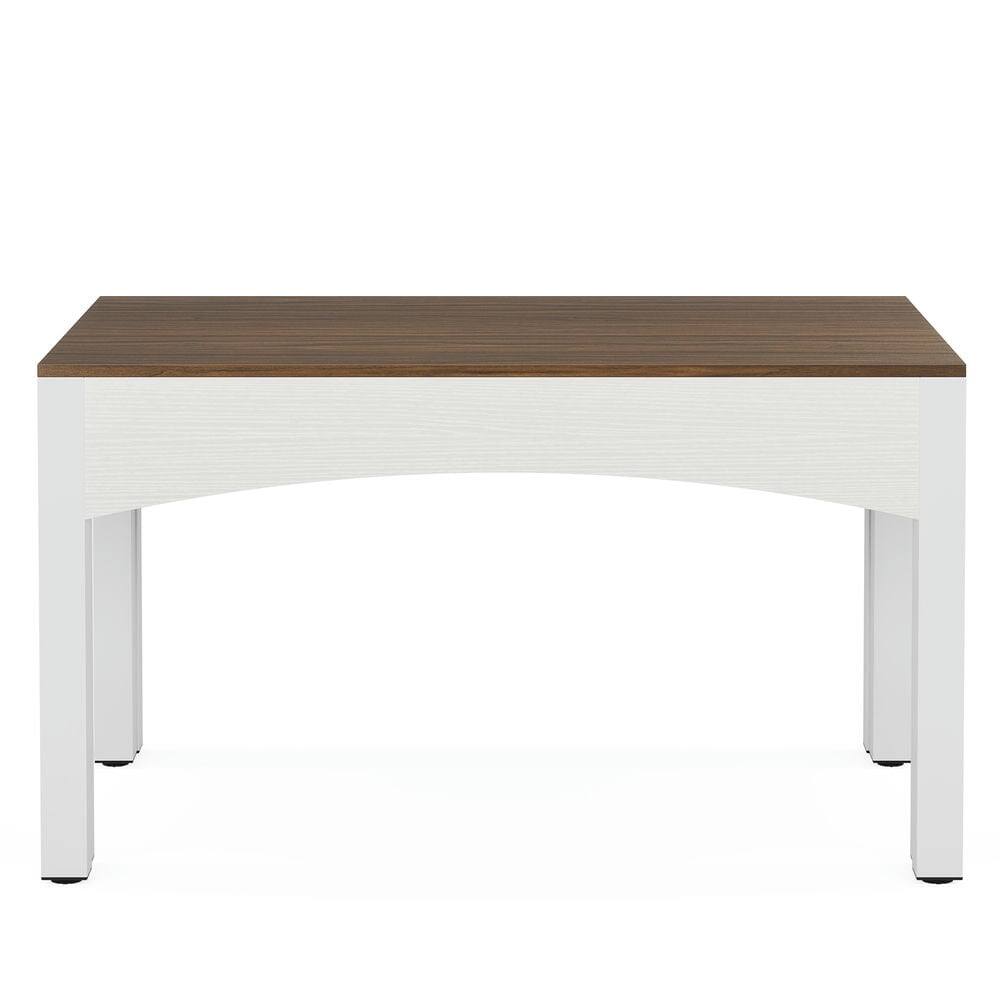 Left. Kadyn - Kadyn Dining Table, Living Room Table Extendable, Farmhouse Kitchen Table for 6-10 people,Brown & White - Brown.