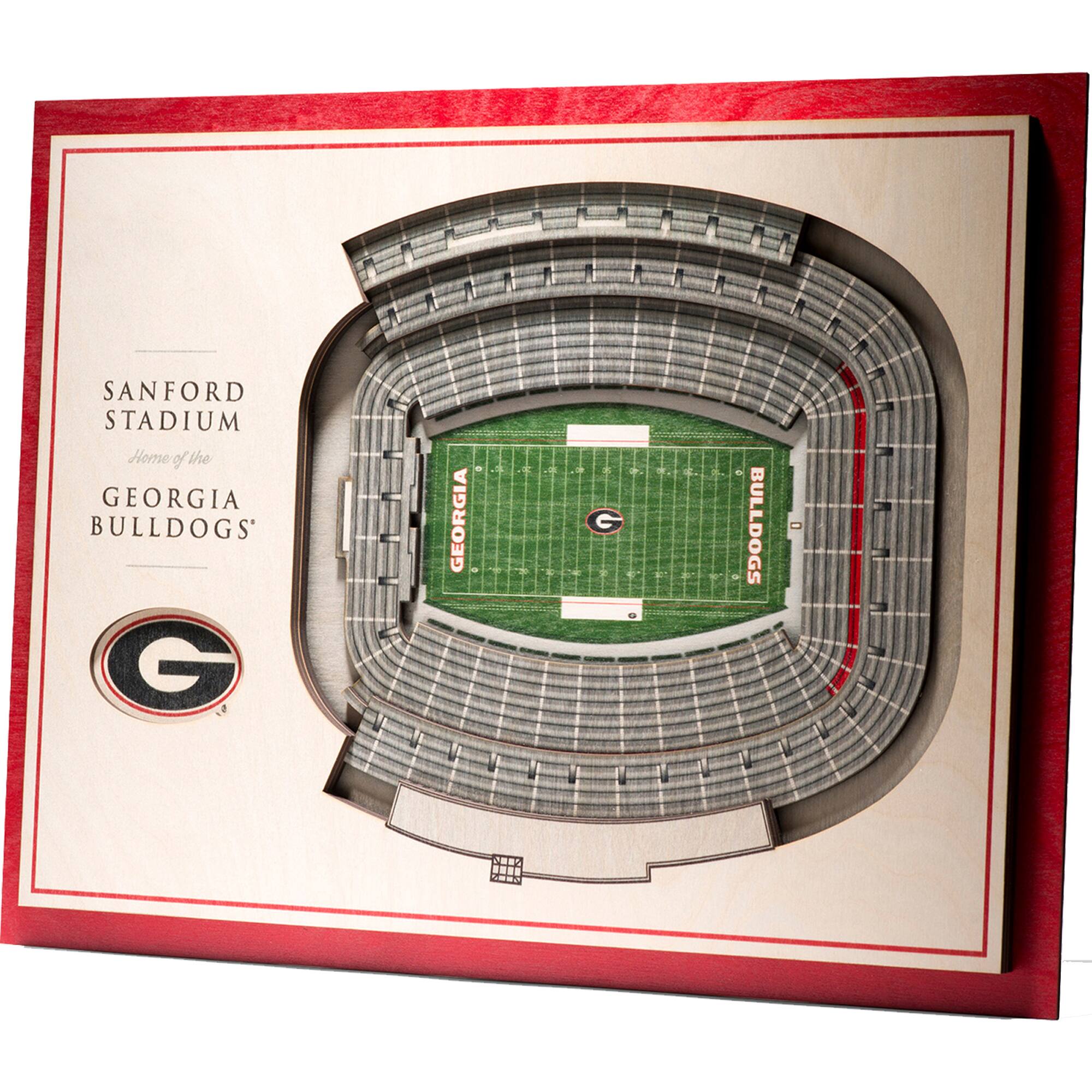 YouTheFan - Georgia Bulldogs 17'' x 13'' 5-Layer StadiumViews 3D Wall Art - Brown