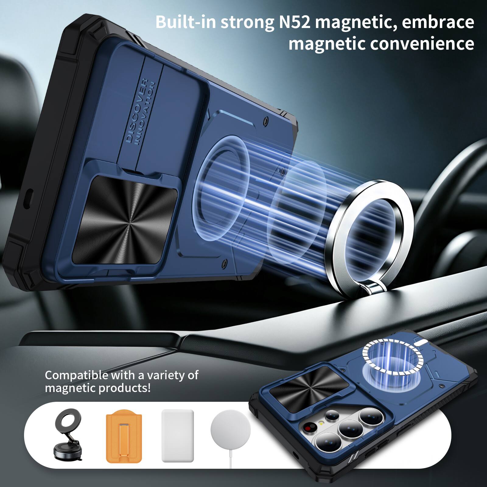 Built-in strong N52 magnetic, embrace magnetic convenience

Compatible with a variety of magnetic products!