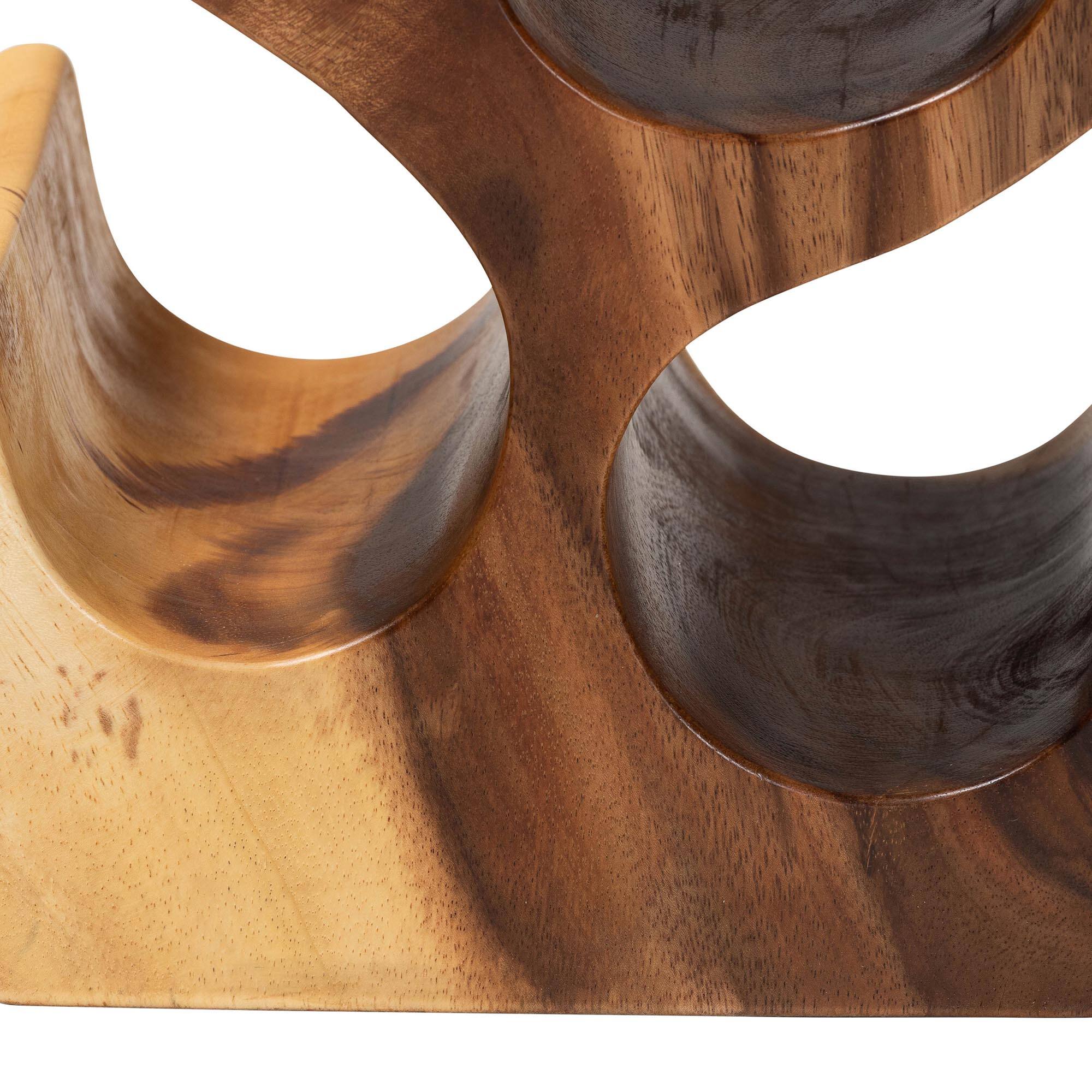 Alt View 2. bali & pari - Matana Suar Wood Wine Rack with 8-Bottle Capacity - Natural.