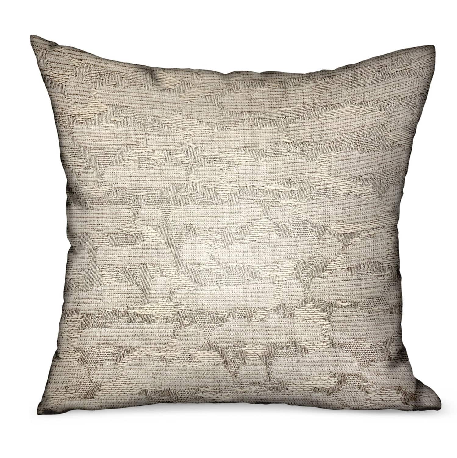 Plutus Brands - Silvered Rivulet Solid Luxury Outdoor Indoor Throw Pillow Double sided 24" x 24" - Silver