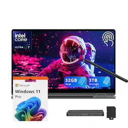 Samsung - Upgraded - Galaxy Book5 Pro 2-in-1 16" Touch Laptop,Ultra 7 258V,32GB RAM,2TB SSD+1TB Dock Set,Backlit,Finger,Win11Pro - Gray