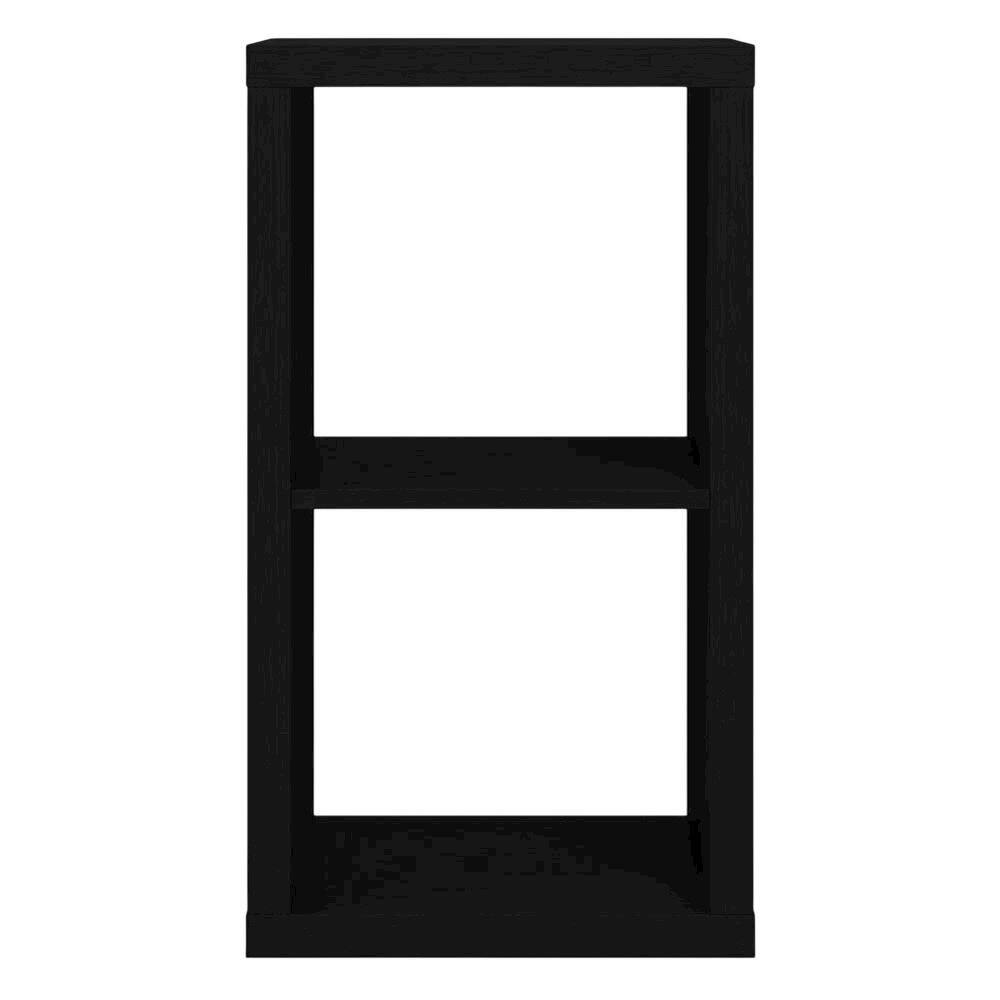 Back. FurniFact - Black Wooden Bookcase with Compact Design and Sturdy Construction - Blackwood.