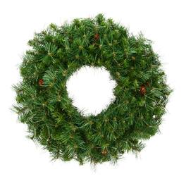 Vickerman - 24" Cheyenne Pine Wreath 10 Cones 220 Tips - Green