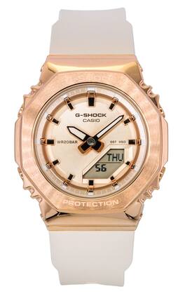 Casio - G-Shock Analog Digital Bio-Based Resin Strap Rose Dial Quartz GM-S2110PG-4A 200M Women's Watch - Gold