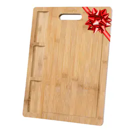 BlauKe - Extra Large Bamboo Cutting Board - Wood Cutting Board for Meat, Cheese, Veggies - Wood Serving Tray with Juice Groove - Beige