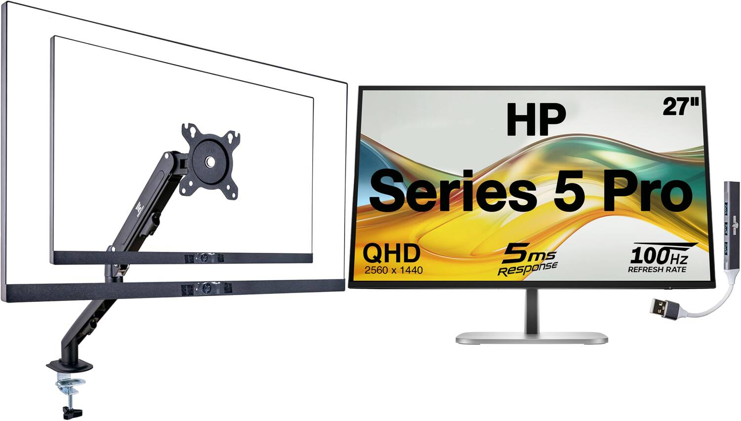 A 27" HP Series 5 Pro QHD 5 ms 100Hz 2560 x 1440 Response REFRESH RATE