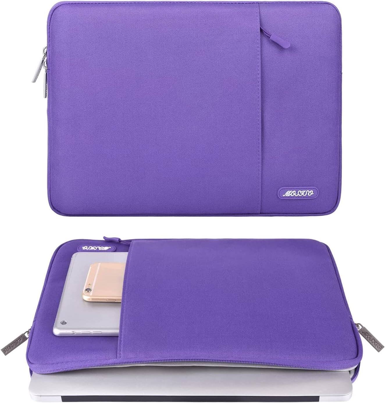 Left. mosiso - Laptop Case 13-13.3 inch Laptop Sleeve Fit with MacBook Air/Pro 13/Pro 14  HP Dell ASUS Lenovo  Sleeve Bag with Pocket - Light Violet.