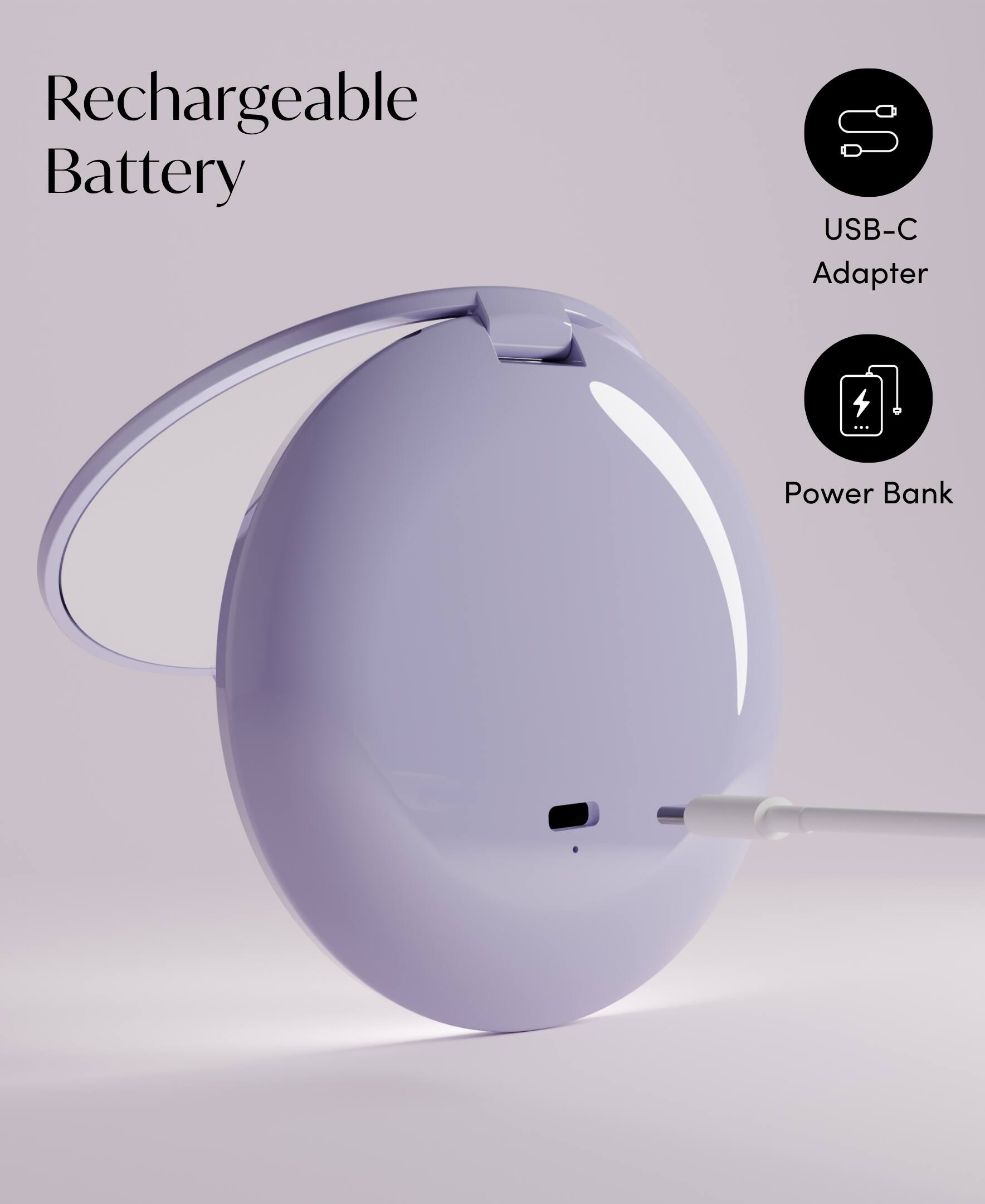 Rechargeable Battery, USB-C Adapter, Power Bank