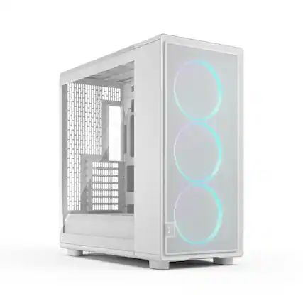 Front. Fractal Design - Fractal Design Epoch XL White RGB - Tempered Glass, Mesh Front, 3 RGB Fans, Spacious ATX/mATX/ITX Case - White.