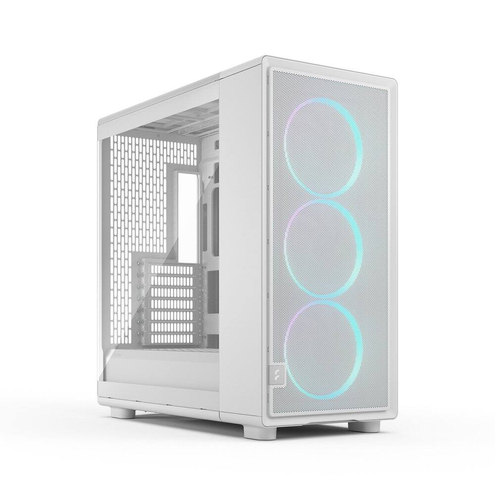 Front. Fractal Design - Fractal Design Epoch XL White RGB - Tempered Glass, Mesh Front, 3 RGB Fans, Spacious ATX/mATX/ITX Case - White.