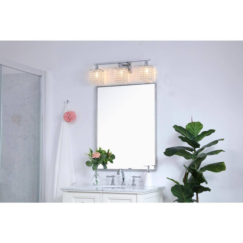 Angle. Living District - Phineas 3 light Chrome and Clear Crystals wall sconce - Chrome And Clear Crystals.