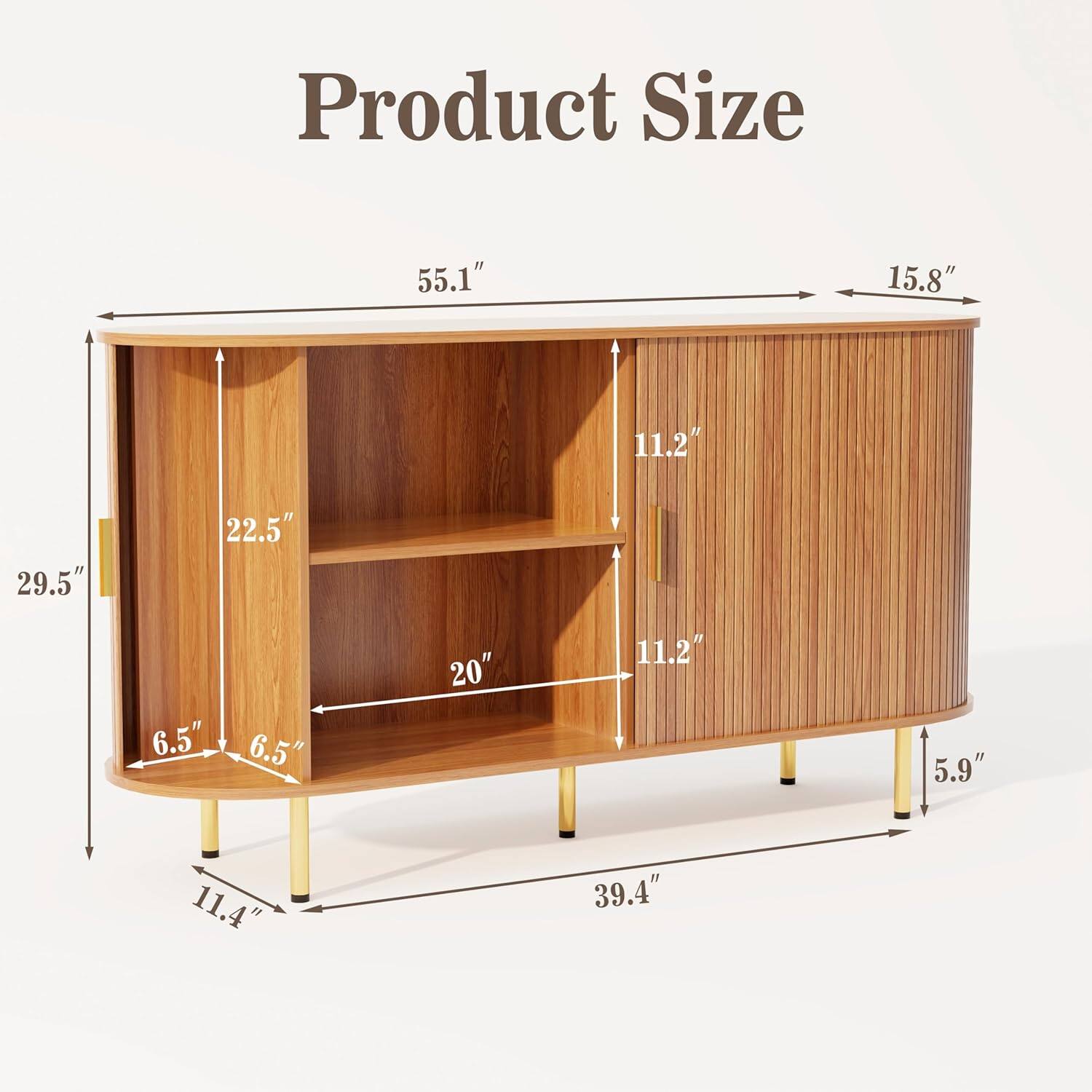 Product Size  
55.1" x 15.8" x 11.2"  
29.5" x 22.5" x 6.5"  
20" x 11.2" x 5.9"  
11.4" x 39.4"