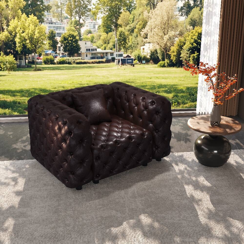 Dark Brown Leather Couch