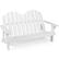 Front. Costway - Costway 2 Person Adirondack Chair Kid Solid Wood Loveseat Backrest Arm Rest Patio - White.