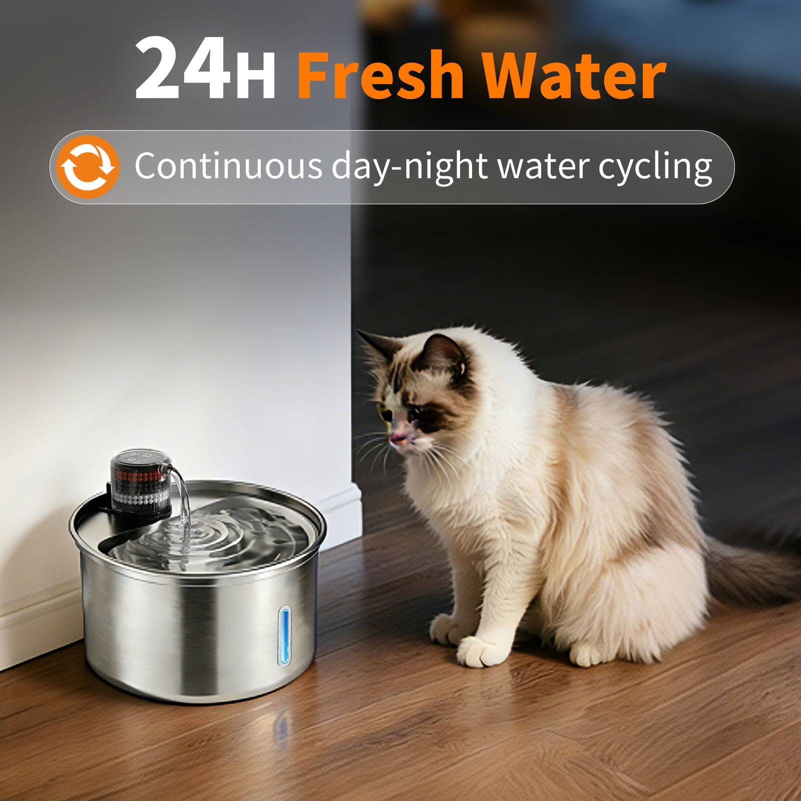 24H Fresh Water  
Continuous day-night water cycling