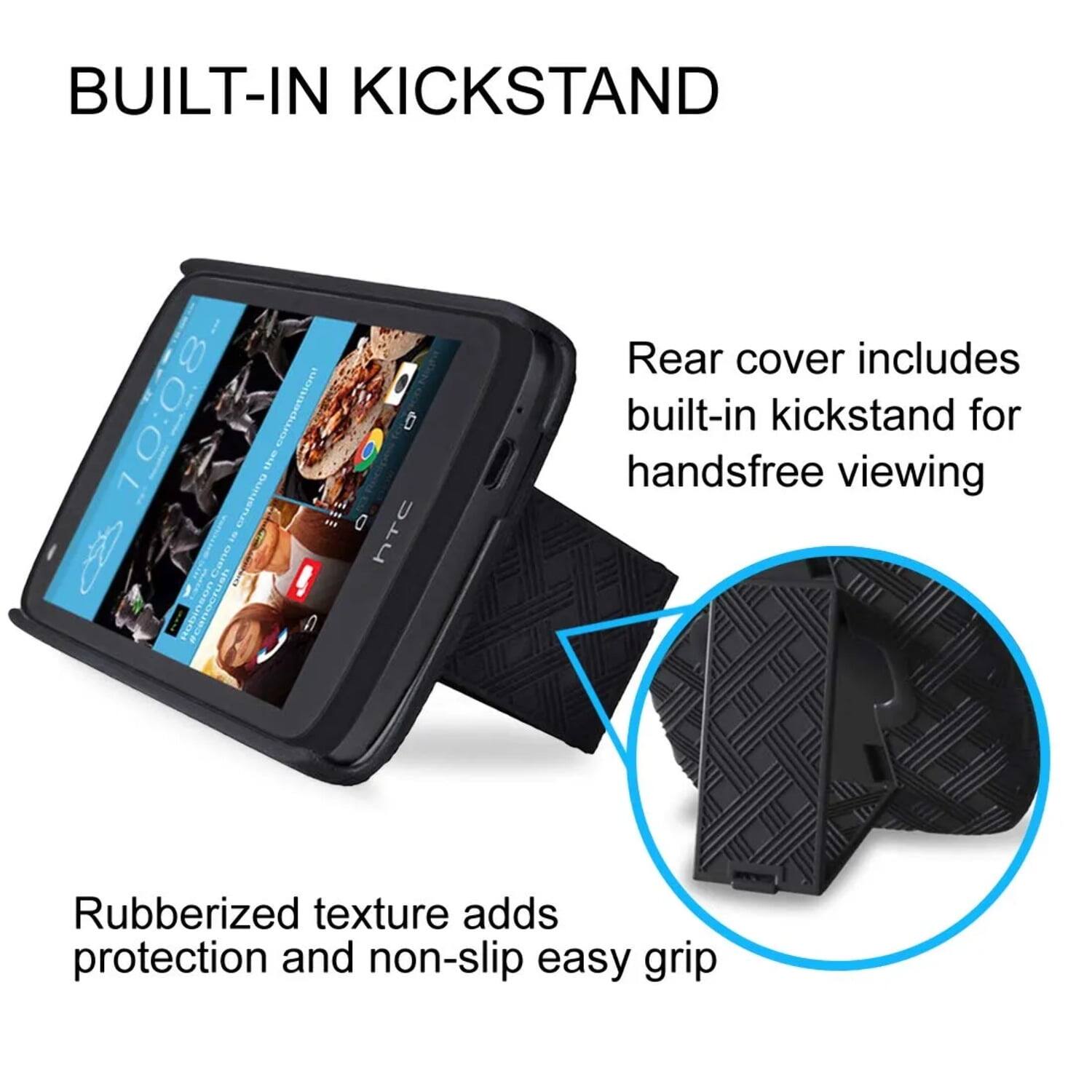 BUILT-IN KICKSTAND

Rear cover includes built-in kickstand for handsfree viewing

Rubberized texture adds protection and non-slip easy grip