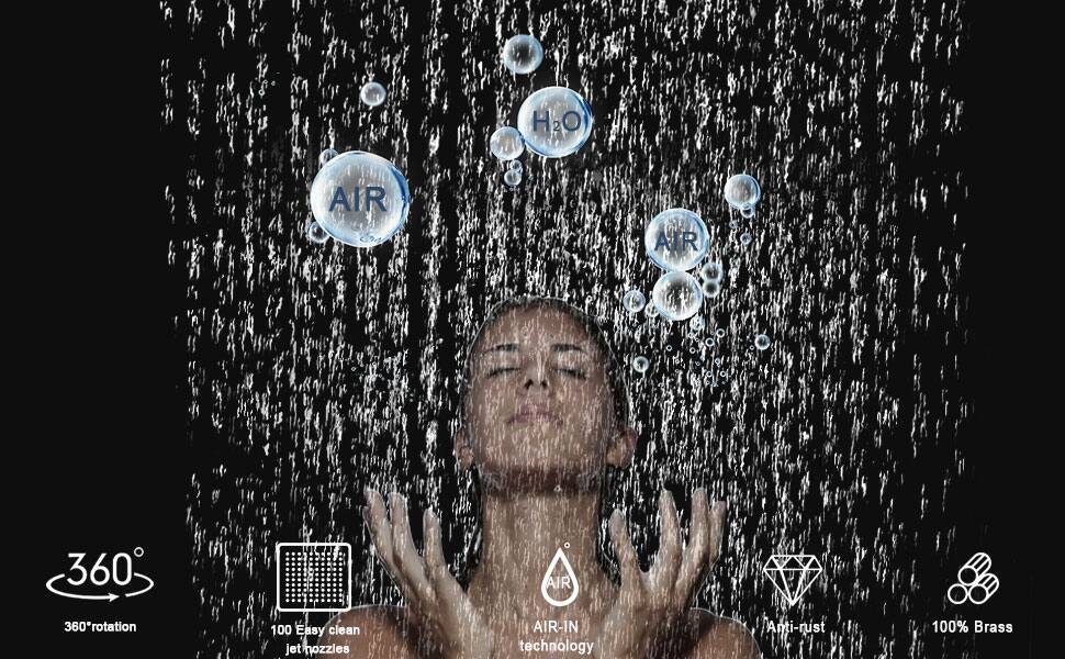 - H2O
- AIR
- AIR
- 360° rotation
- 100 Easy clean jet nozzles
- AIR-IN technology
- Anti-rust
- 100% Brass