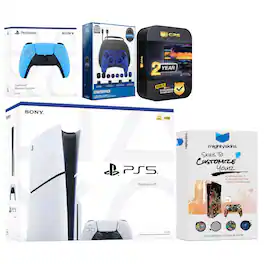 Playstation 5 Slim Disc with Extra Controller, Gamer Starter Kit and MightySkins Decal Voucher + 2 - PlayStation 5