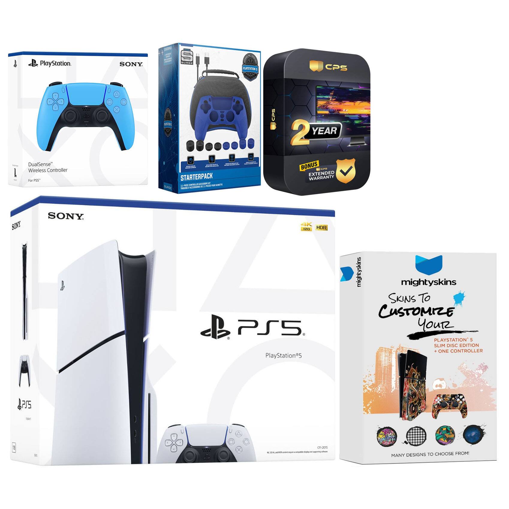 - PlayStation SONY DualSense™ Wireless Controller - PS5
- STARTERPACK
- 2 YEAR BONUS EXTENDED WARRANTY
- SONY PlayStation™5
- mightyskins SKINS TO CUSTOMIZE YOUR PLAYSTATION 5 SLIM DISC EDITION + ONE CONTROLLER
- MANY DESIGNS TO CHOOSE FROM