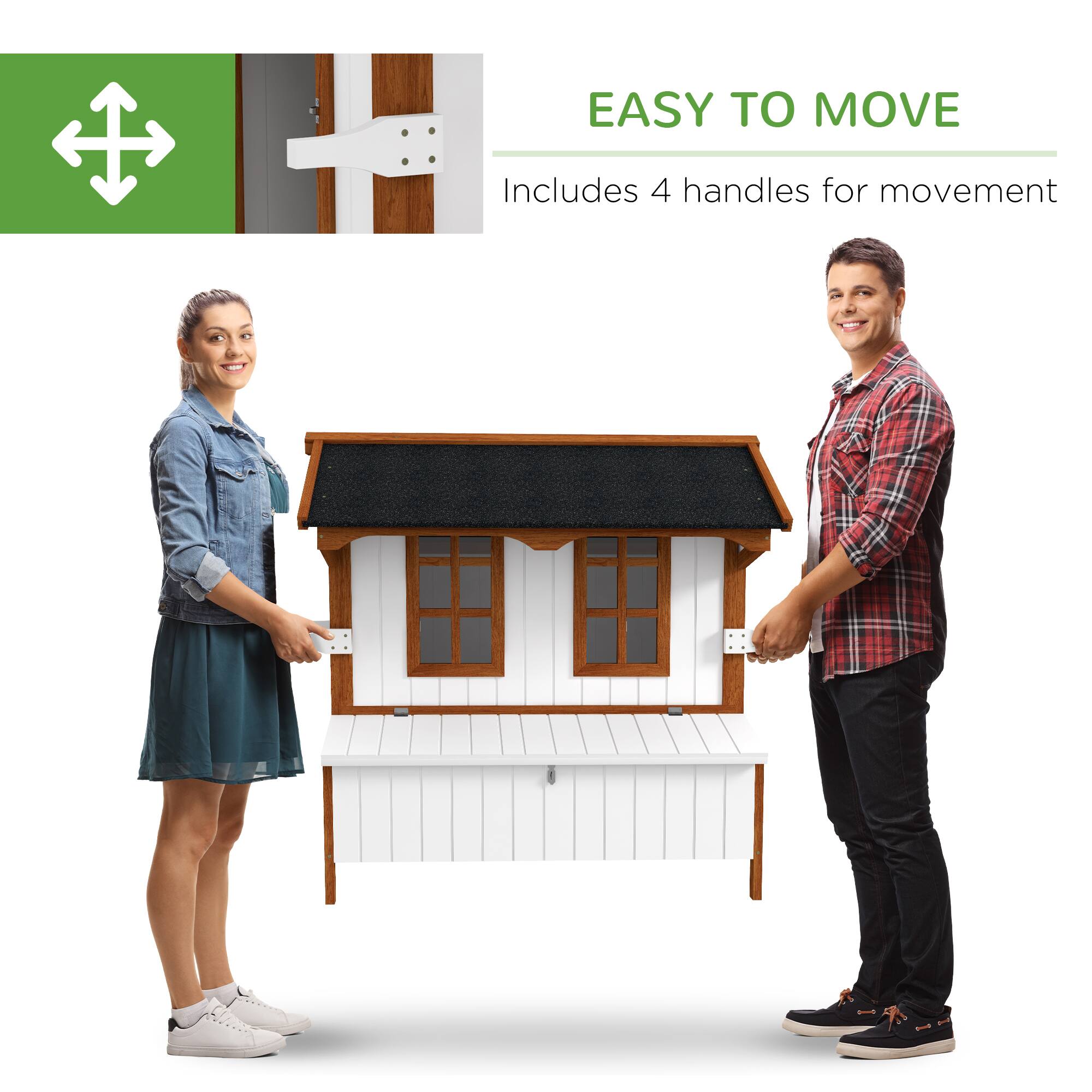 EASY TO MOVE  
Includes 4 handles for movement