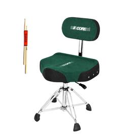 5 CORE - Drum Throne w Backrest 4" Padded Seat Airlift Height Adjustment 31.5" Drum Stool Velvet Seat