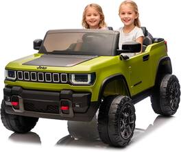 Homhougo - 24V Licensed Kids Electric Truck, 2 Seater Ride On Car w/ Remote, Bluetooth Music, LED Lights