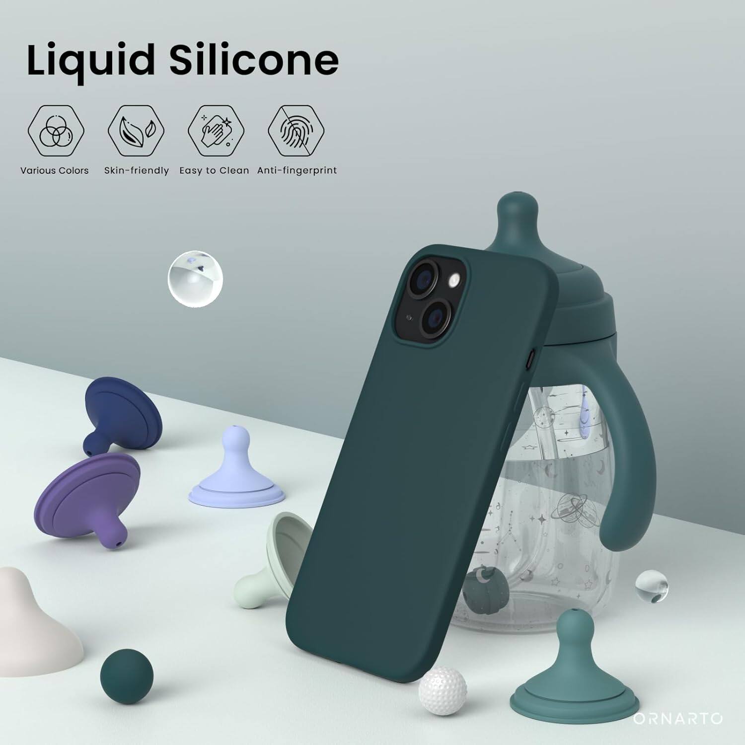 Liquid Silicone, Various Colors, Skin-friendly, Easy to Clean, Anti-fingerprint, ORNARTO