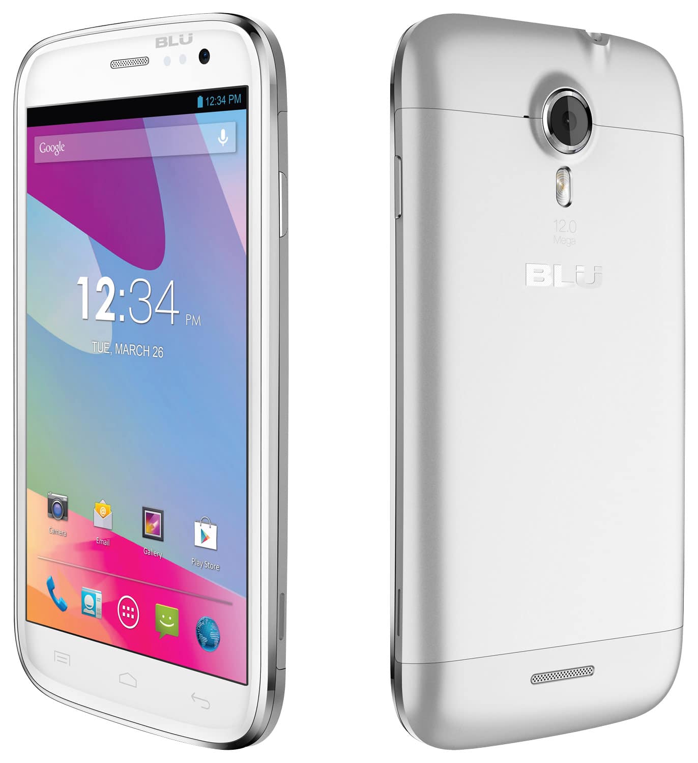 Front. BLU - Life One M Cell Phone (Unlocked) - White.