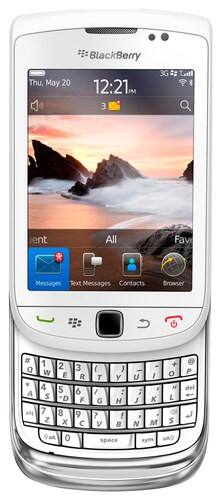 Front. BlackBerry - 9810 Cell Phone (Unlocked) - White.