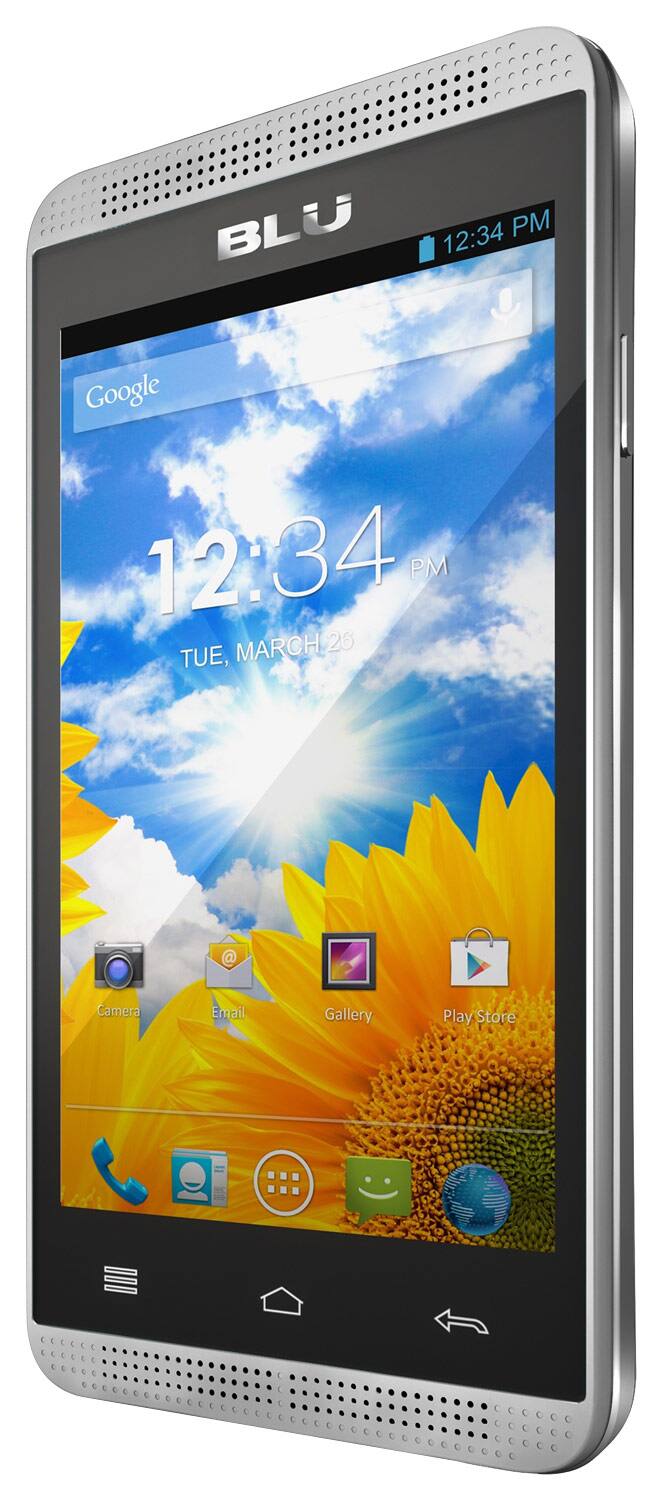 Front. BLU - Dash Music 4.0 Cell Phone (Unlocked) - Silver.
