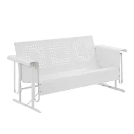 Outdoor Escape - White outdoor sofa glider with anti-tip hardware and 3-seat capacity - White Gloss