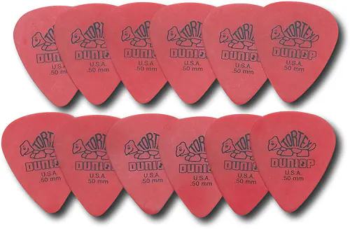 Front. Dunlop - Tortex Guitar Picks (12-Pack) - Red.