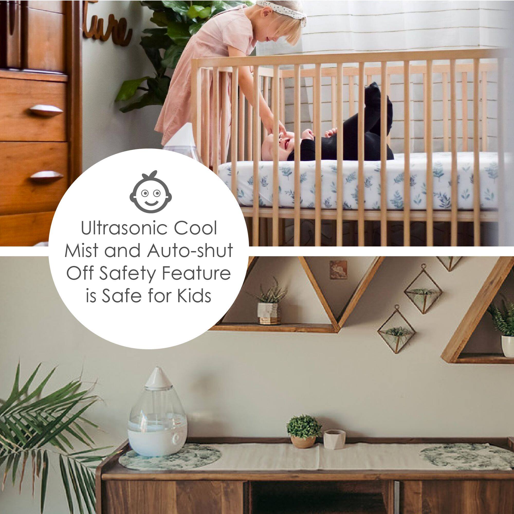 Back. CRANE - 1 Gal. Drop Ultrasonic Cool Mist Humidifier - Clear/White.