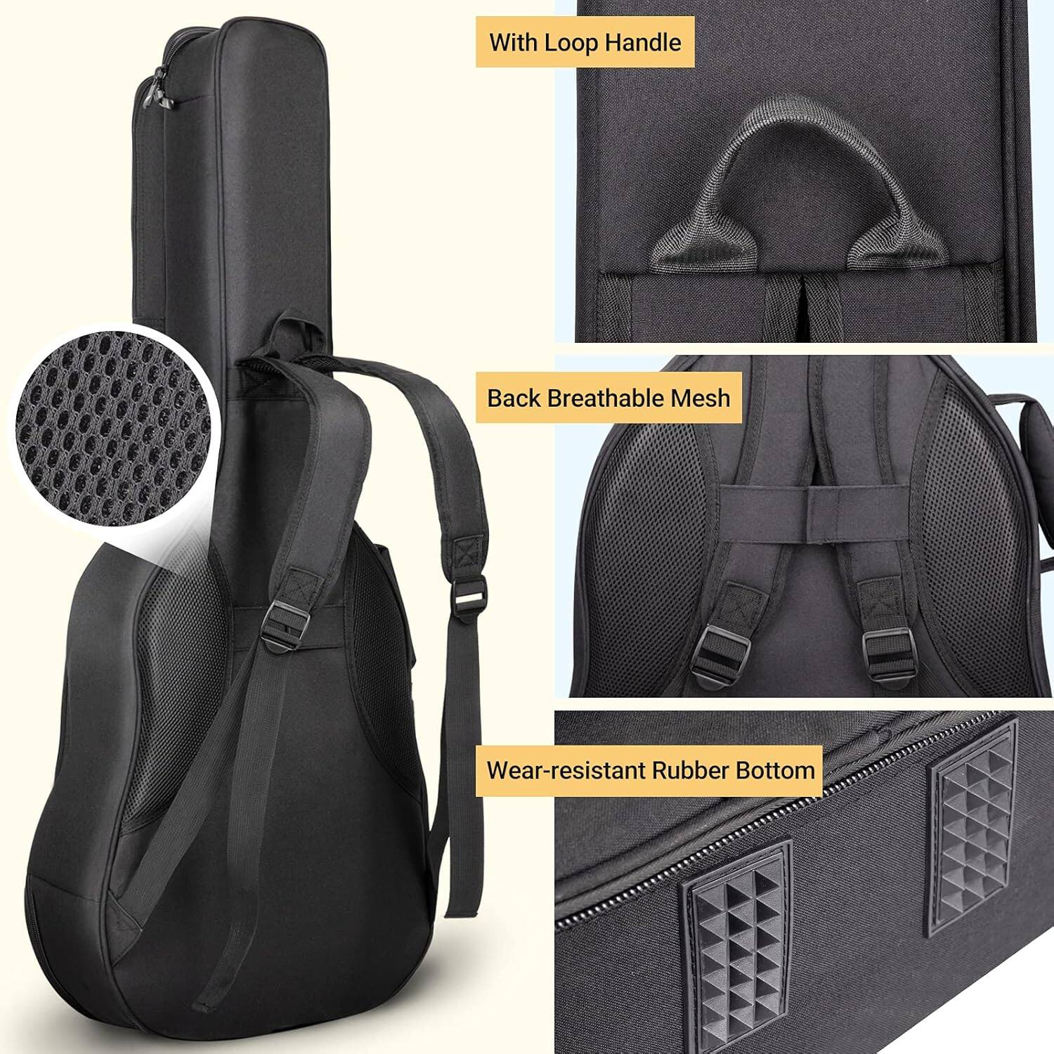 With Loop Handle  
Back Breathable Mesh  
Wear-resistant Rubber Bottom
