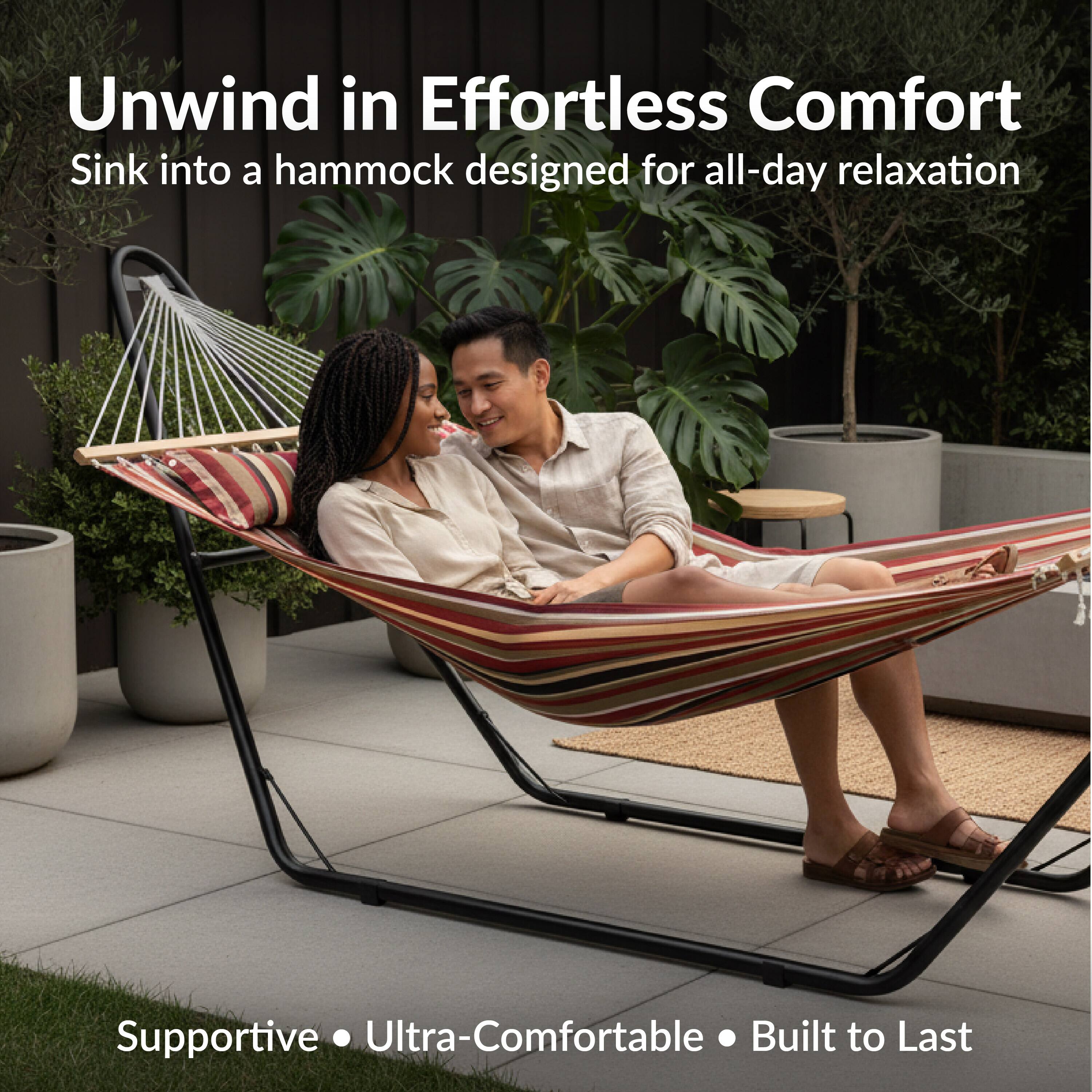 Unwind in Effortless Comfort  
Sink into a hammock designed for all-day relaxation  

Supportive • Ultra-Comfortable • Built to Last