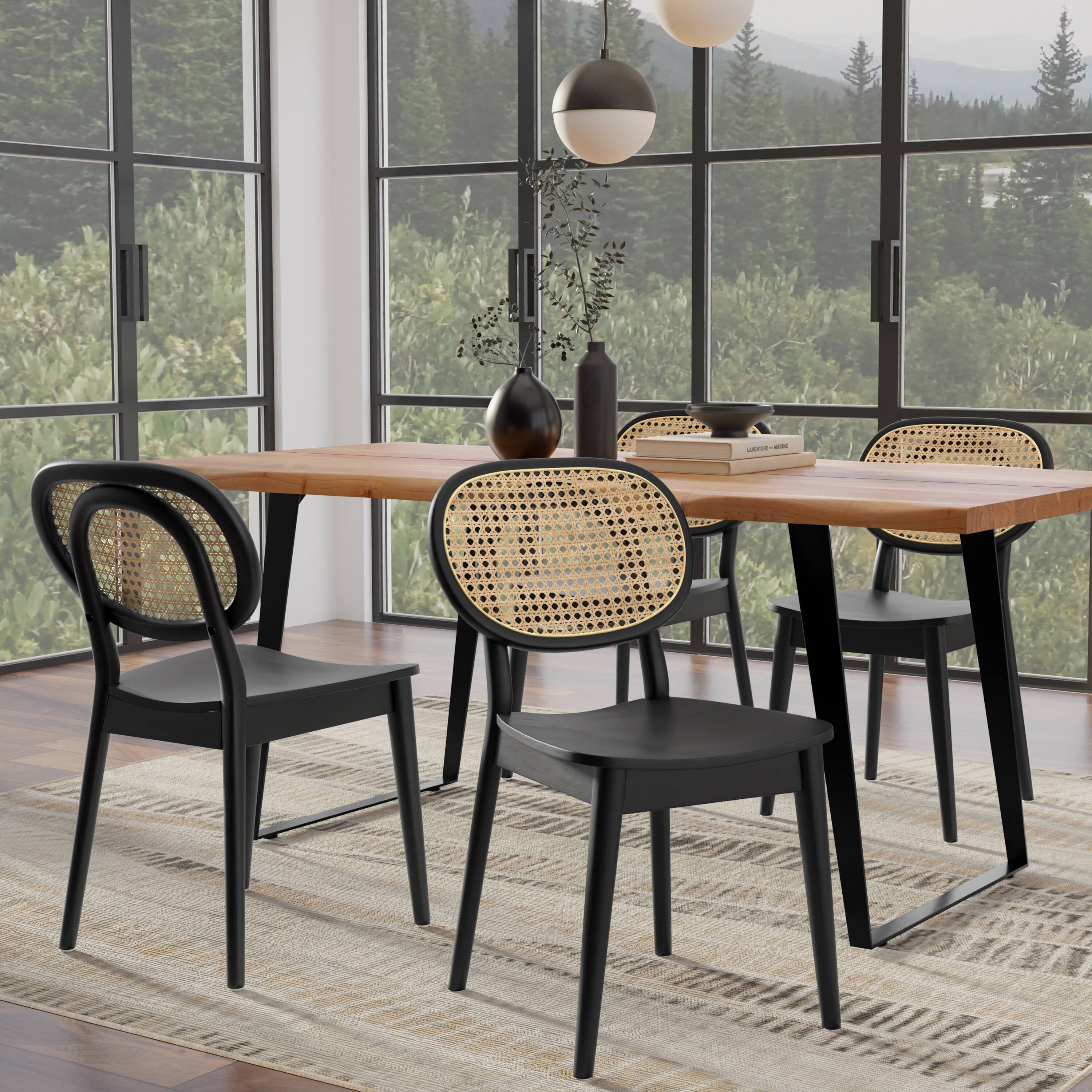 Angle. Simpli Home - Rachel Dining Chair (Set of 2) in Black - Black.