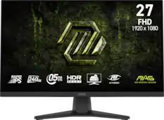 27 FHD 1920 x 1080
RAPID IPS
240 Hz
0.5 ms GTG
HDR READY
AI-VISION
MSI ARSENAL GAMING
MAG