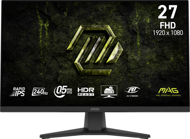 MSI - MAG 272F X24 27" FHD Rapid IPS 240Hz 0.5ms Gaming Monitor with FreeSync and HDR Ready (HDMI, DisplayPort) - Metallic Black