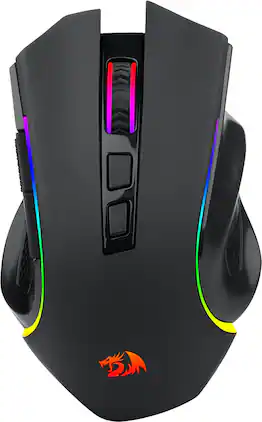 REDRAGON - Wireless Gaming Mouse, 7200 DPI, RGB Backlit, High Precision Sensor, 7 Programmable Buttons for PC/Mac/Laptop - Wireless - Black