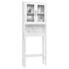 Front. Costway - Costway Over the Toilet Storage Cabinet Bathroom Space Saver w/Tempered Glass Door - White.
