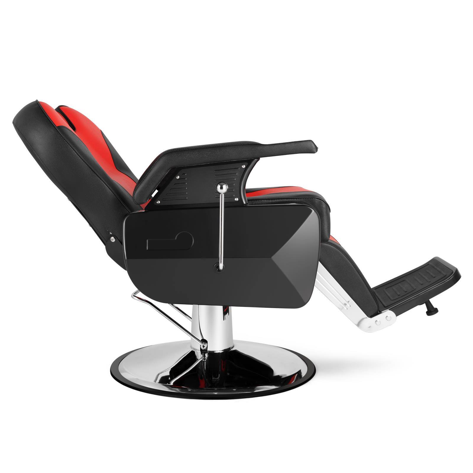 Alt View 5. Winado - Heavy Duty Hydraulic Reclining Salon Chair with Adjustable Headrest & Footrest, Ergonomic Beauty Chair for Barbershop - Black & Red.