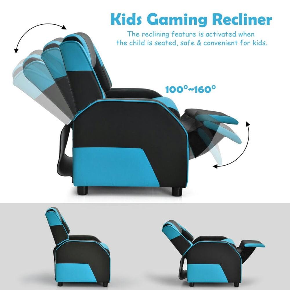 Kids Gaming Recliner  
The reclining feature is activated when the child is seated, safe & convenient for kids.  
100°~160°