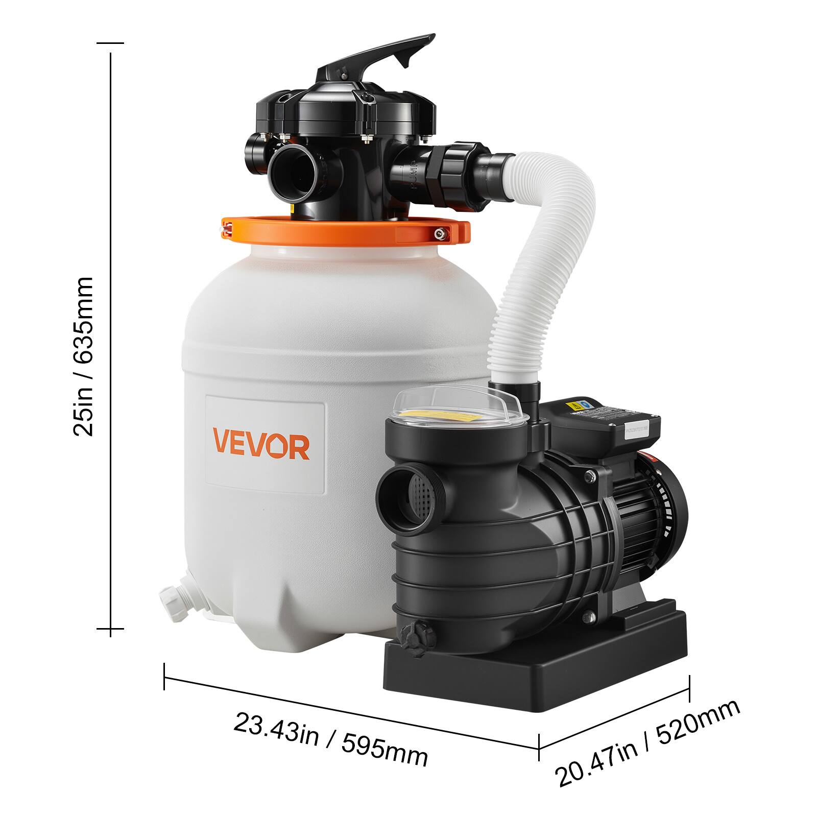 635mm / 25in  
VEVOR E9  
IHMOOS  
23.43in / 595mm  
20.47in / 520mm